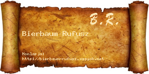 Bierbaum Rufusz névjegykártya